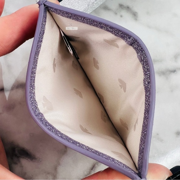 Kate Spade Tinsel Glitter Satchel & Card Holder Wallet In Lilac Frost - Picture 15 of 16